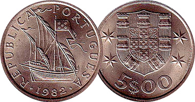 Portugal 2 1/2, 5 and 10 Escudos 1963 to 1986