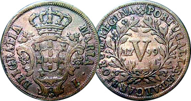 Portugal 5 and 10 Reis 1791 to 1813