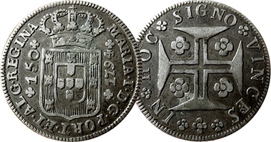Portugal Azores 75, 150 and 300 Reis 1794 to 1798