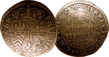 Germany Prussia 1/12 Thaler 1692