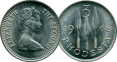 Rhodesia 3 Pence 1968