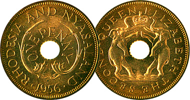 Rhodesia and Nyasaland Penny and Half Penny 1955 to 1964