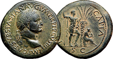 Ancient Rome Judaea Capta Coinage 70AD to 80AD