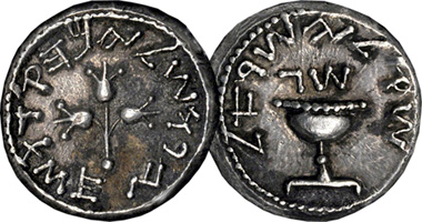 Ancient Rome Judaea Shekel and Half Shekel of the Jewish Revolt (Fakes are possible) 66AD to 70AD