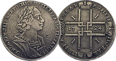 Russia Rouble (Fakes are possible) 1723 to 1729