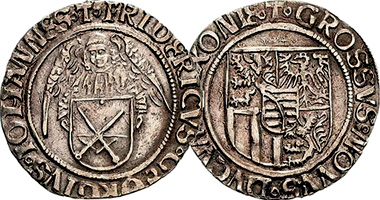 Medieval Germany Saxony Angel Groschen (Schreckenberger) 1500 to 1507