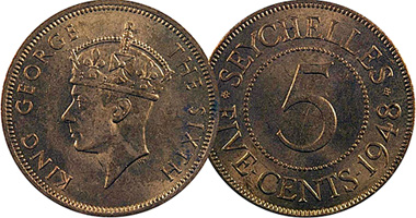 Seychelles 5 Cents 1948