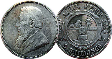 South Africa 2 Shillings 1892 to 1897