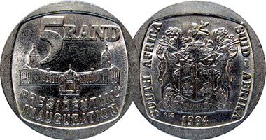 South Africa 5 Rand (Presidential Inauguration) 1994