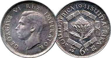 South Africa 6 Pence 1925 to 1960