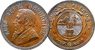 South Africa Penny 1892 to 1898
