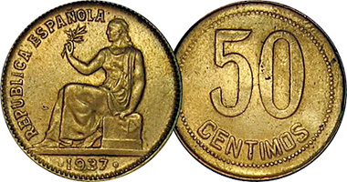 Spain 50 Centimos 1937