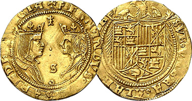 Medieval Spain Ferdinand and Isabella 1/2, 1, 4, 10 and 20 Excelente 1474 to 1504