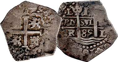 Peru 1, 2, 4, and 8 Reales Cob (Fakes are possible) 1684 to 1751