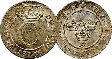 Sweden 4 Ore 1667 to 1684