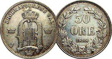 BOTH DATING 1907 1 & 2 ORE 2 OLDER COINS from SWEDEN 