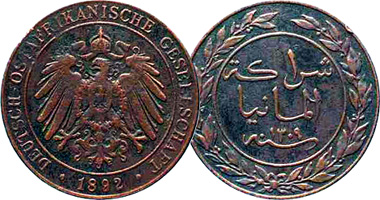 East Africa German (Tanganyika) Pesa 1890 to 1892