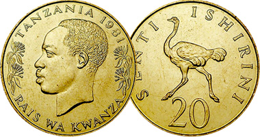 Tanzania Senti and Shilingi Coinage 1966 to Date
