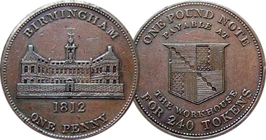 Great Britain Birmingham One Penny (The Workhouse) 1812