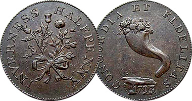 Great Britain Scotland Inverness Half Penny (Conder Token) 1793 to 1796