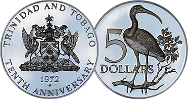 Trinidad and Tobago 5 Dollars 1971 to 1982
