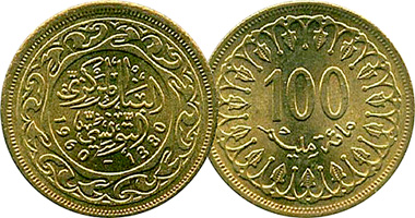 Tunisia 10, 20, 50 and 100 Millim 1960 to Date