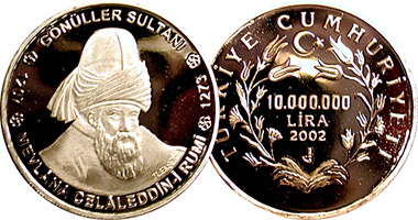 Turkey 10,000,000 Lira Silver Commemoratives 2000 to 2002