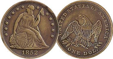 US Seated Dollar Probable Fake (Counterfeit) 1852