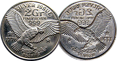 US Silver Issue 2 Gr (1776 Bicentennial)
