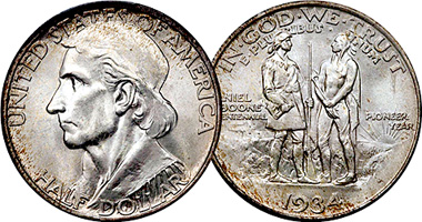 US Daniel Boone Commemorative 1934 to 1938