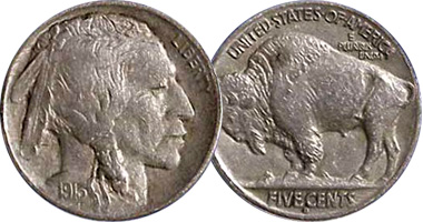 US Indian Head or Buffalo Nickel 1913 to 1938