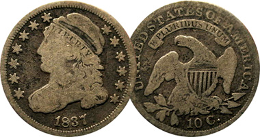 US Capped Bust Dime 1809 to 1837