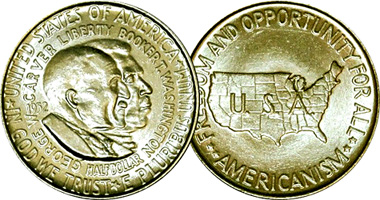 US Carver Washington Commemorative Half Dollar 1951 to 1954