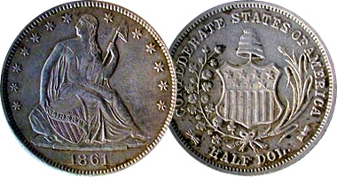 US Confederate Half Dollar (Fakes are possible) 1861