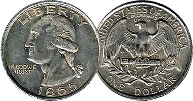 US Fake George Washington Dollar (Counterfeit) 1865