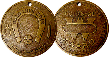 US Gold Seal Award (Watling Slot Machines) (Fakes are possible) 1933 to 1939