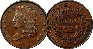 US Half Cent (Classic Head) 1809 to 1836