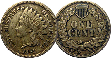 US Indian Head Cent (Copper Nickel) 1859 to 1864