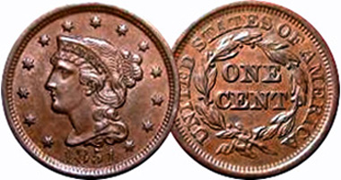 US Large Cent Liberty Head 1816 to 1857