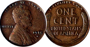 US Lincoln Cent (Wheat-backed Penny) 1909 to 1958