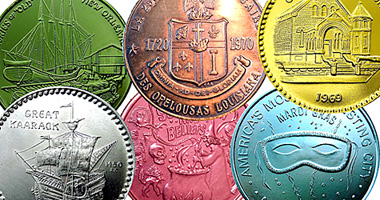 caboose fiest class railroad train Mardi Gras Doubloon Coin rare new orleans 