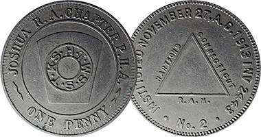 US Masonic Penny (Free Masons Medallion) 1780 to Date