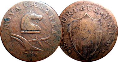 US New Jersey Copper 1786 to 1788