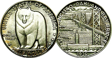 US San Francisco Oakland Commemorative Half Dollar 1936