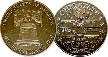 US Ohio States Buckeyes Bicentennial 1976