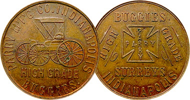 Coin Value: US Parry Manufacturing Company Buggies Surreys 1896