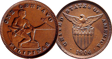 Philippines 1/2, 1 and 5 Centavos 1903 to 1945