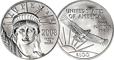 US Platinum Eagle ($100) 1997 to Date