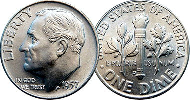 US Roosevelt Dime 1946 to Date