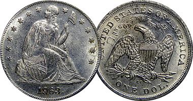 US Seated Liberty Dollar (Counterfeit) 1963